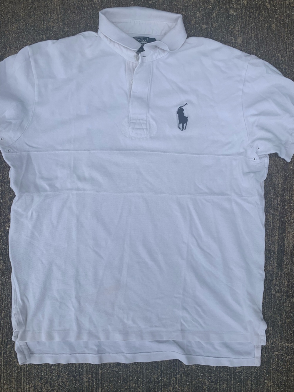Ralph Lauren White Polo with Navy Pony Emblem